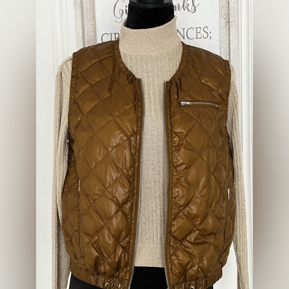 J. CREW Quilted Vest Copper Small